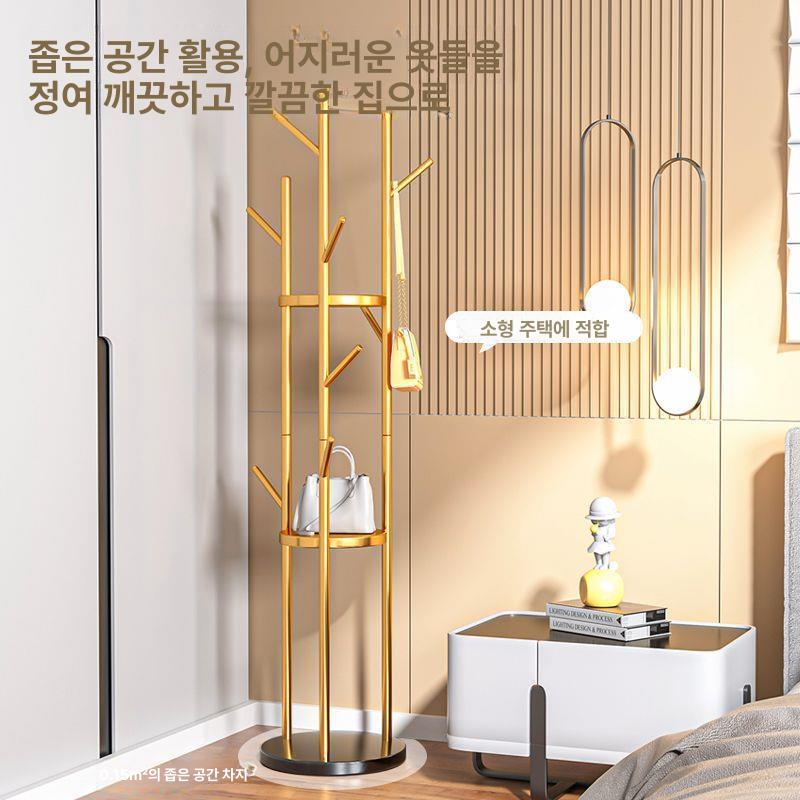 가방걸이 스탠드 부티크 진열대 책가방걸이 거치대 책상용 1단3봉모델 라이트럭셔리골드+블랙 베이스 - 상세 이미지 3