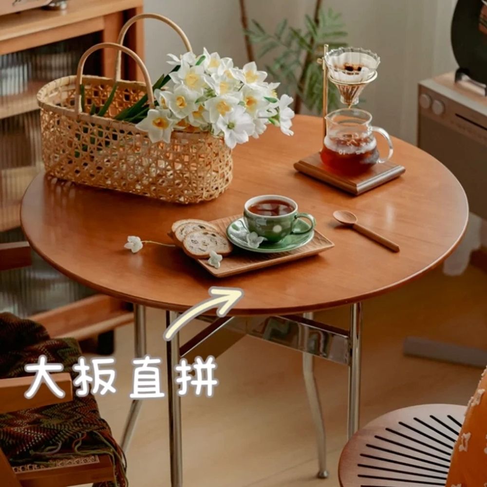 둥근식탁 다이닝 우드 원목 테이블 카페 원탁 2인용 거 A. 올해의 트셀러 적 원형 테이블 이미지 6