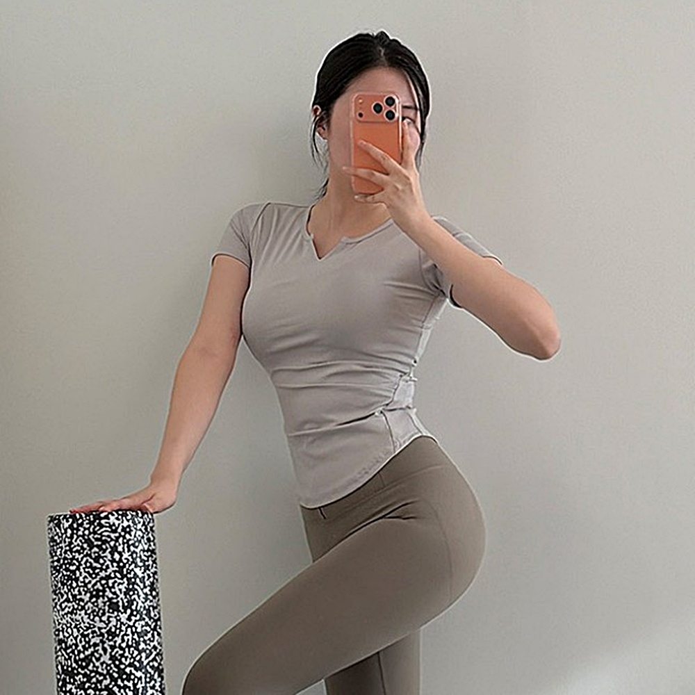 요가반팔 여성 운동복 필라테스 요가 상의 박대표마켓 - 상세 이미지 3