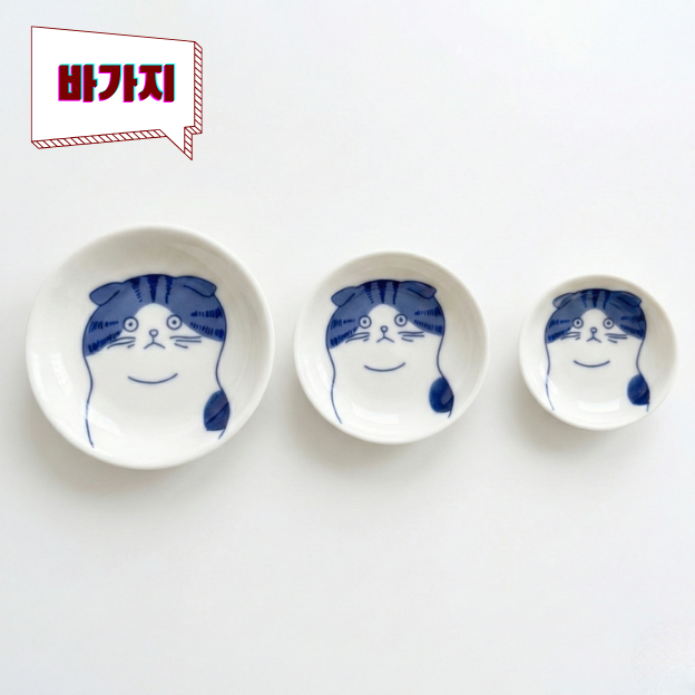 [보물섬] 멍 고양이 4총사 10cm 8cm 6cm 플레이팅 종지 4종 세트 이미지 6