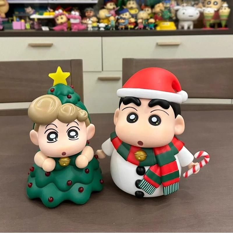크리스마스 짱구 피규어 눈사람 인형 짱아 데스크탑 선물 거실 침실 사무실 장식 크레용 신짱 크리스마스 눈사람 신노스케 6cm - 상품 이미지