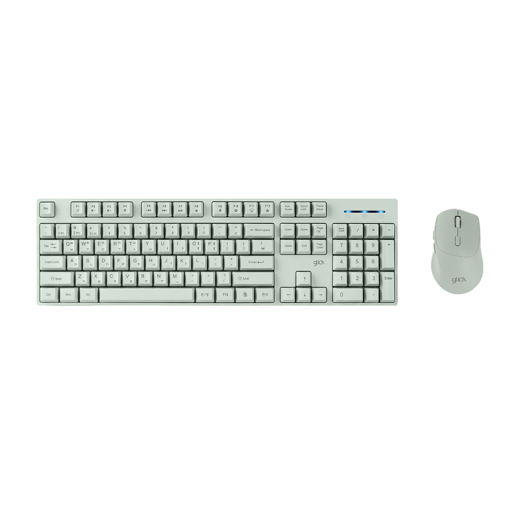 지클릭커 오피스프로 WMK630 스탠다드M 무선 블루투스 키보드 마우스 세트 그린 - 상품 이미지