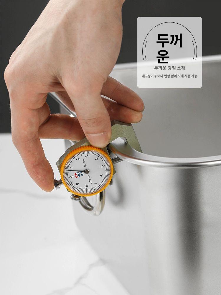 업소용 스텐 바트 스텐바트 급식용 반찬통 사각 스텐용기 손잡이 사각 대야 27 20x10 - 상세 이미지 4