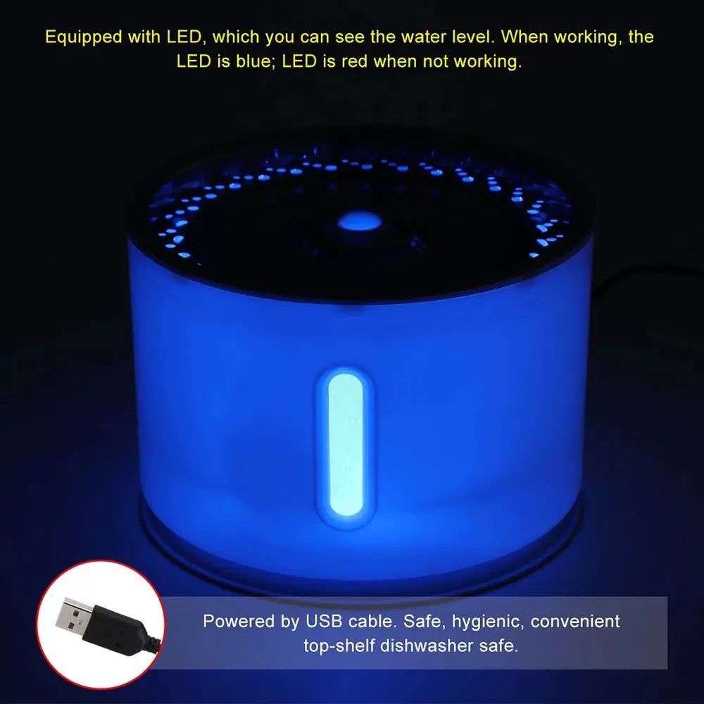 길고양이 겨울 물그릇 USB 항온버전 휴 A. 24L Automatic Pet Cat Water Fountain With LED Electric Mute 이미지 6