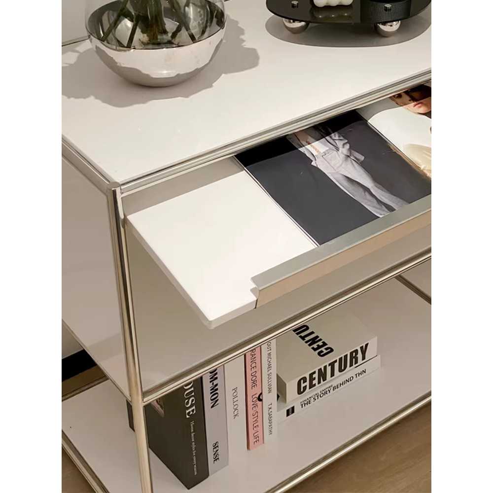 모듈 수납장 디스플레이룸 서랍 거실 모던 침대옆 흰색 소형 수납장 28x28x50cm - 상세 이미지 2