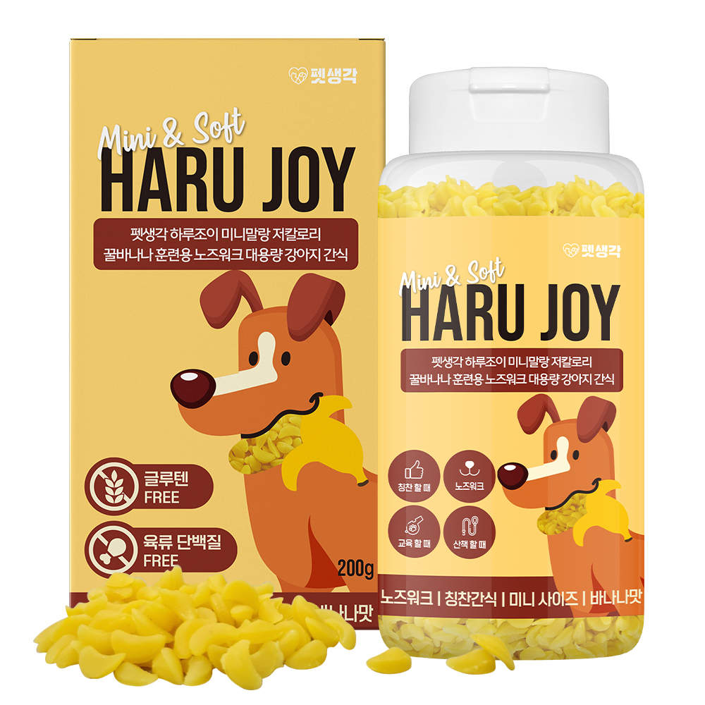 펫생각 저칼로리 강아지 간식 대용량 노즈워크 다이어트 훈련 교육 칭찬 바나나, 200g, 1개 제품 이미지