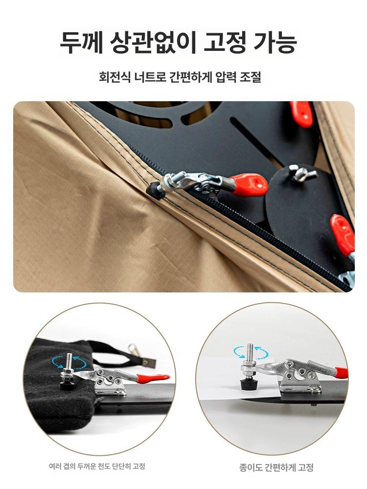 캠핑 펠릿 화목난로 고정 구멍 커버 소 연통 텐트 보호 내열판 보관 가방 포함 - 상세 이미지 4