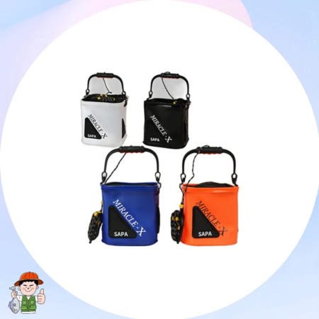 싸파 미라클-X 접이식 두레박 26cm 화이트 사각 낚시 물통 살림통 소품 커머스픽201