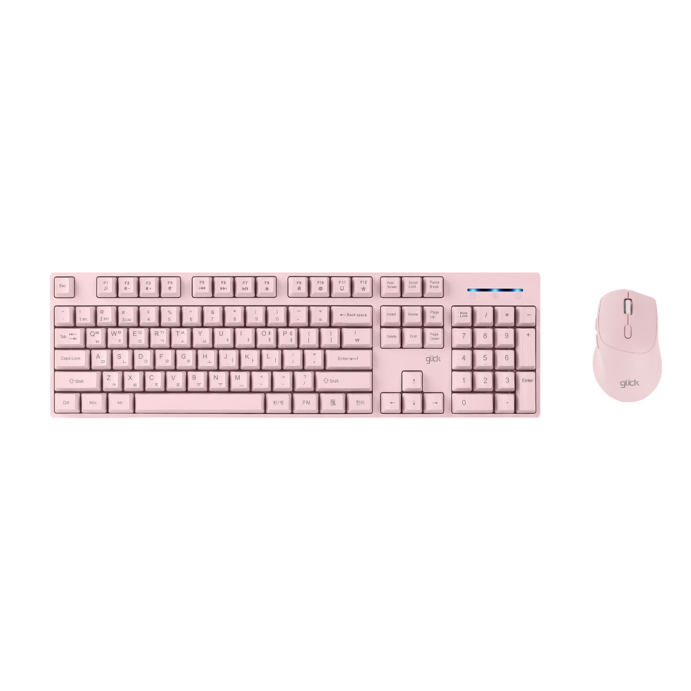 지클릭커 오피스프로 WMK630 스탠다드M 무선 블루투스 키보드 마우스 세트 핑크 - 상품 이미지