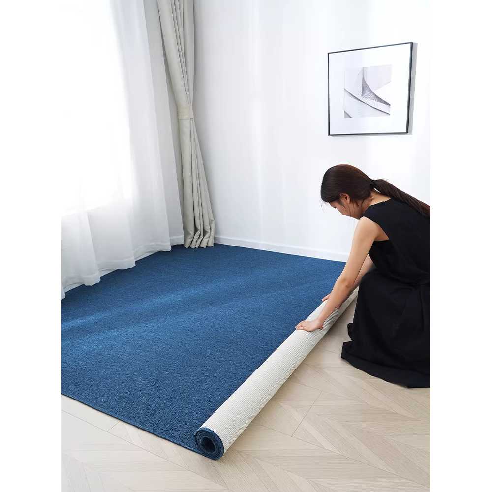 거실대형러그 초대형 롤매트 넓은 북유럽 사각 심플 블루 300x150cm - 상세 이미지 4