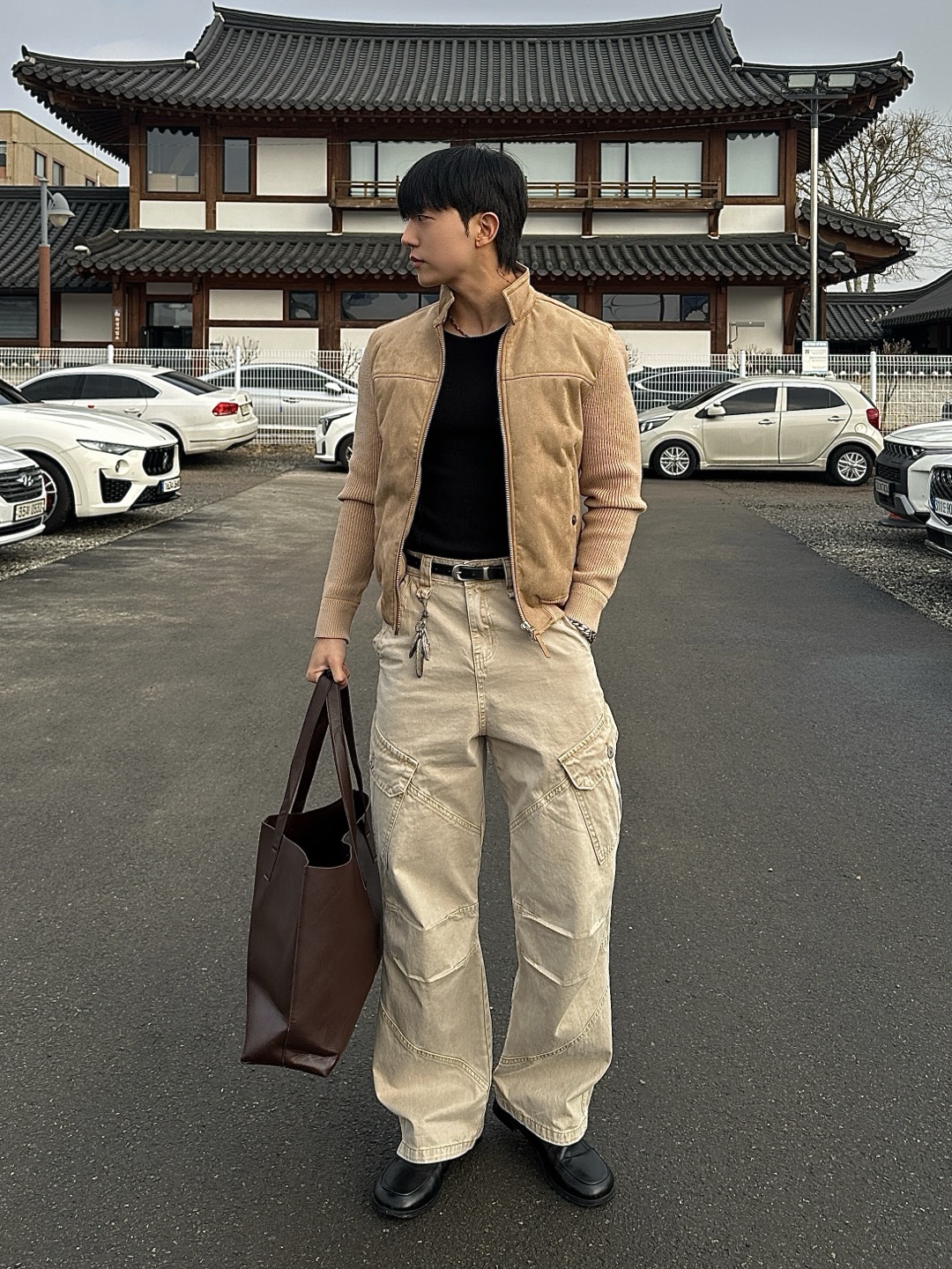 스웨이드점퍼 스웨이드니트패딩 블루종 - 상세 이미지 2