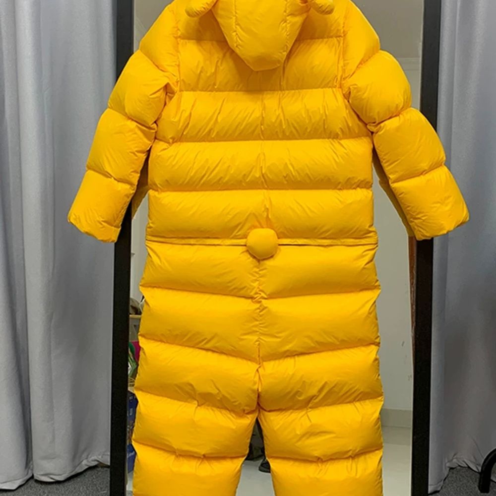 곰돌이전신패딩 침낭패딩 오리털 A. 노란색, A. S 키 5563cm 정도 이미지 6