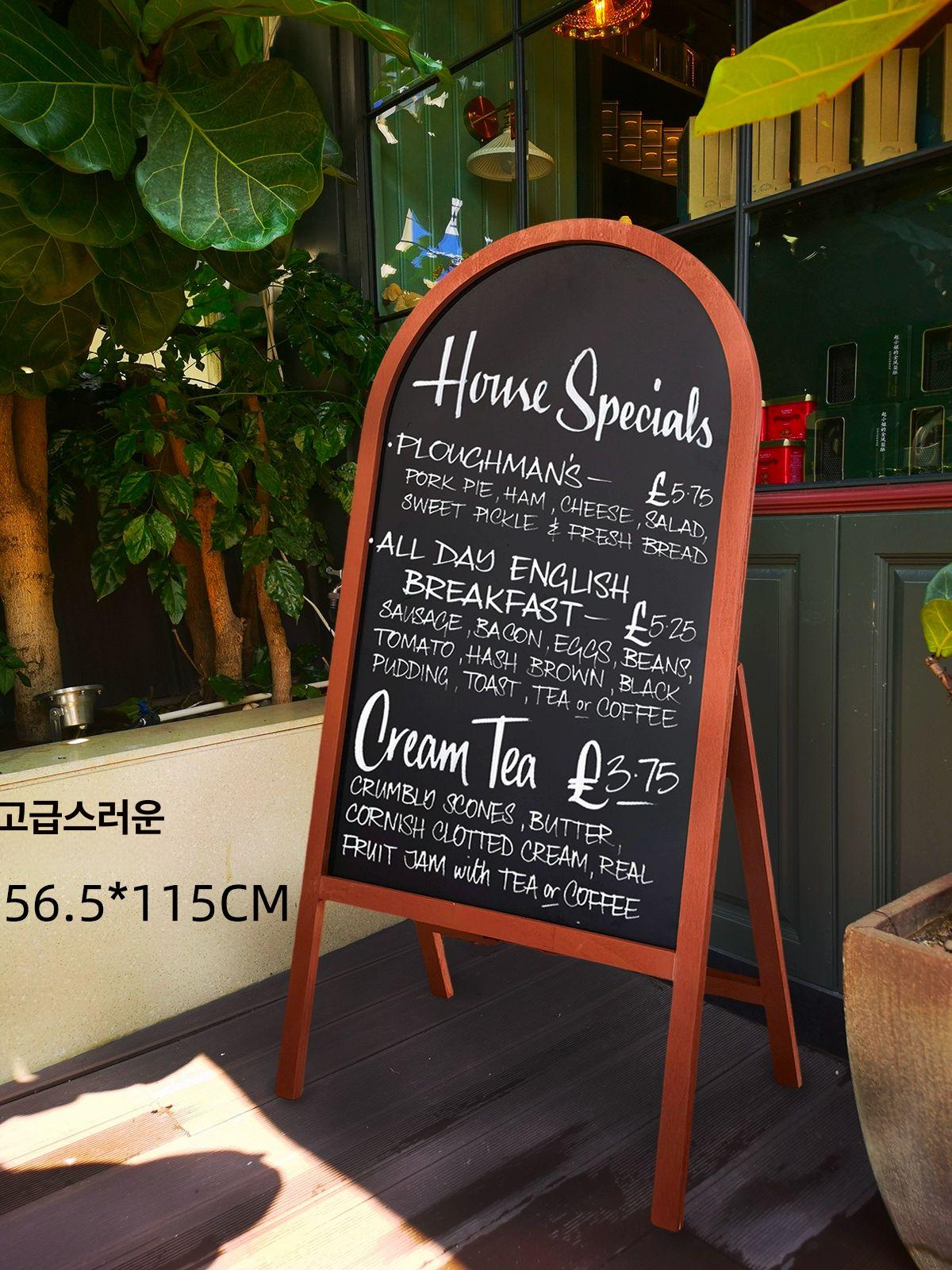테이블 메뉴판 업소용 철제 스테인레스 식당용 카페용 반원형 대형 와인레드 115 x 56 펜 포함 1x1cm - 상품 이미지