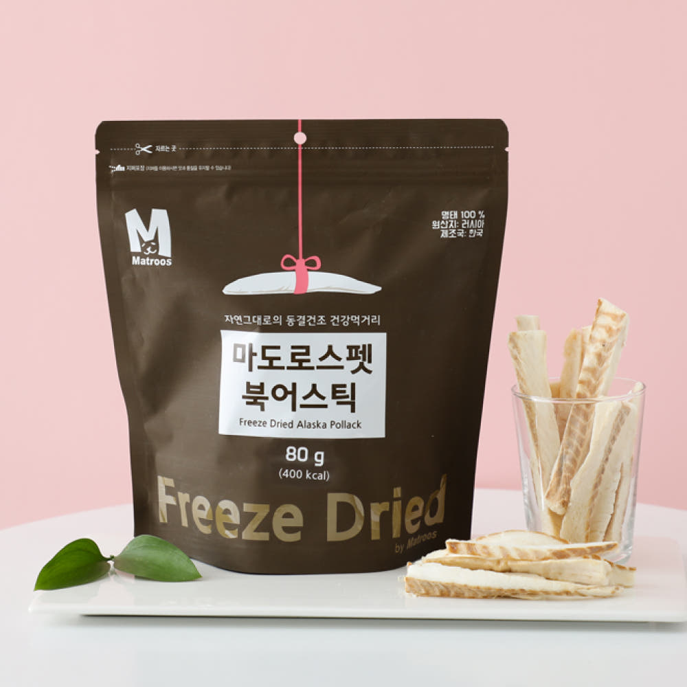 마도로스펫 북어스틱 80g/동결건조 간식 북어트릿 제품 이미지