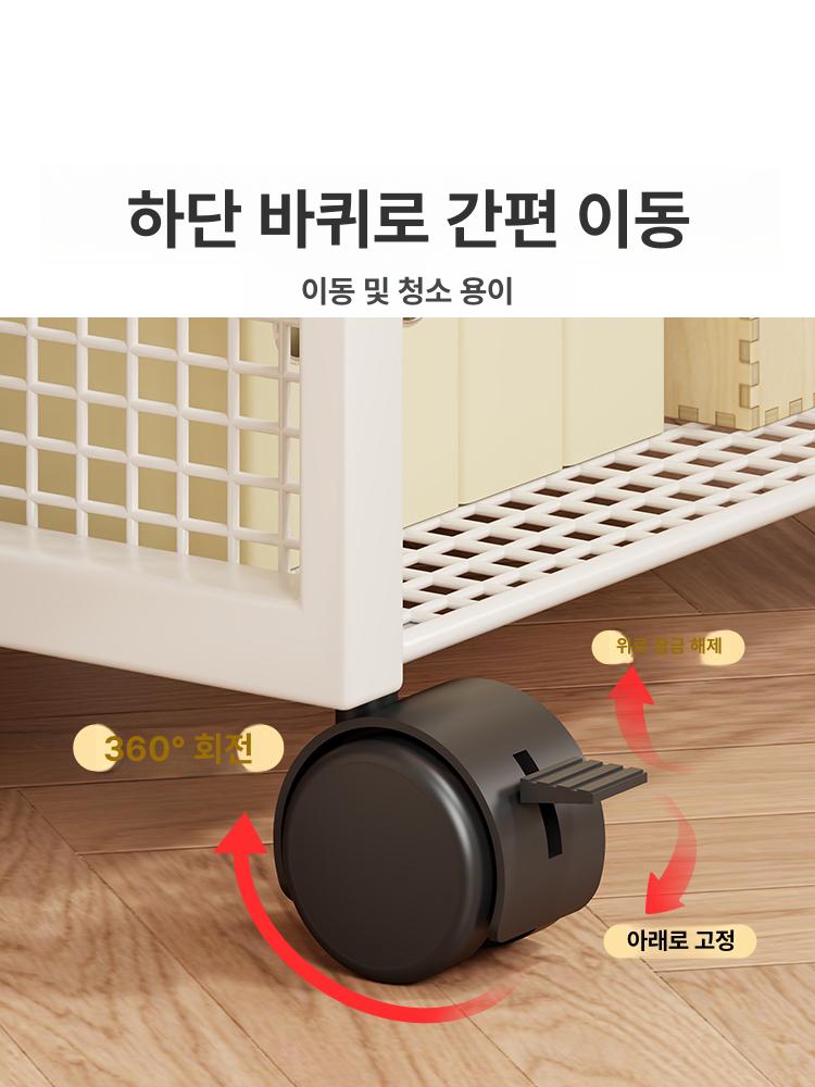 책상 밑 정리함 트롤리 수납함 사무실 수납선반 서재용 화이트 3단 이동식 - 상세 이미지 5