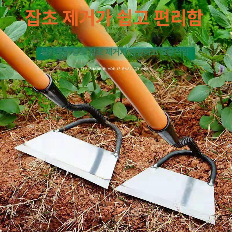 제초호미 장대호미 텃밭 쇠스랑 잡초 망간 원예 오렌지레드 특소형 나무 - 상세 이미지 2