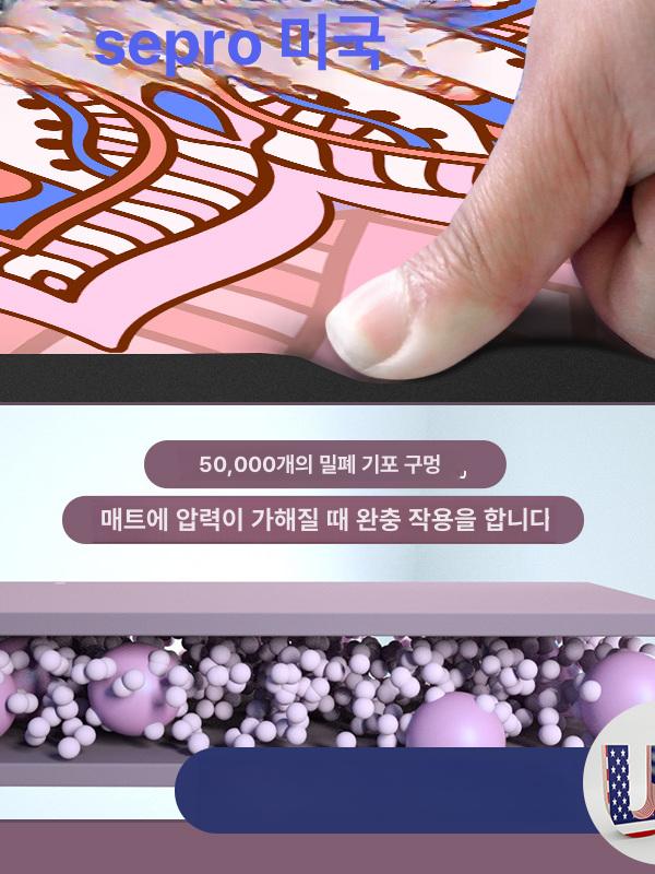 요가 매트 TPE 피트니스 접이식 미끄럼방지 두꺼운 홈트 스프링 블로섬 드림 80cm 8mm - 상세 이미지 5