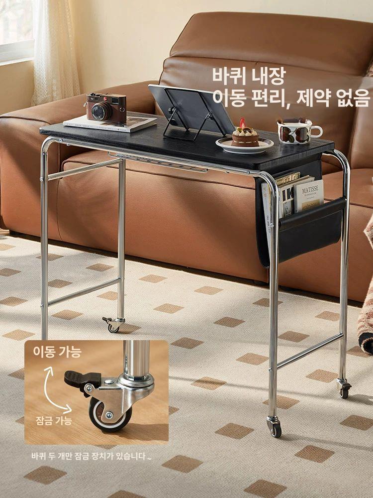 이동형 테이블 서재 탁자 간이 사이 바퀴 월넛컬러 lh280v2-b 컴퓨터 책상 - 상세 이미지 2