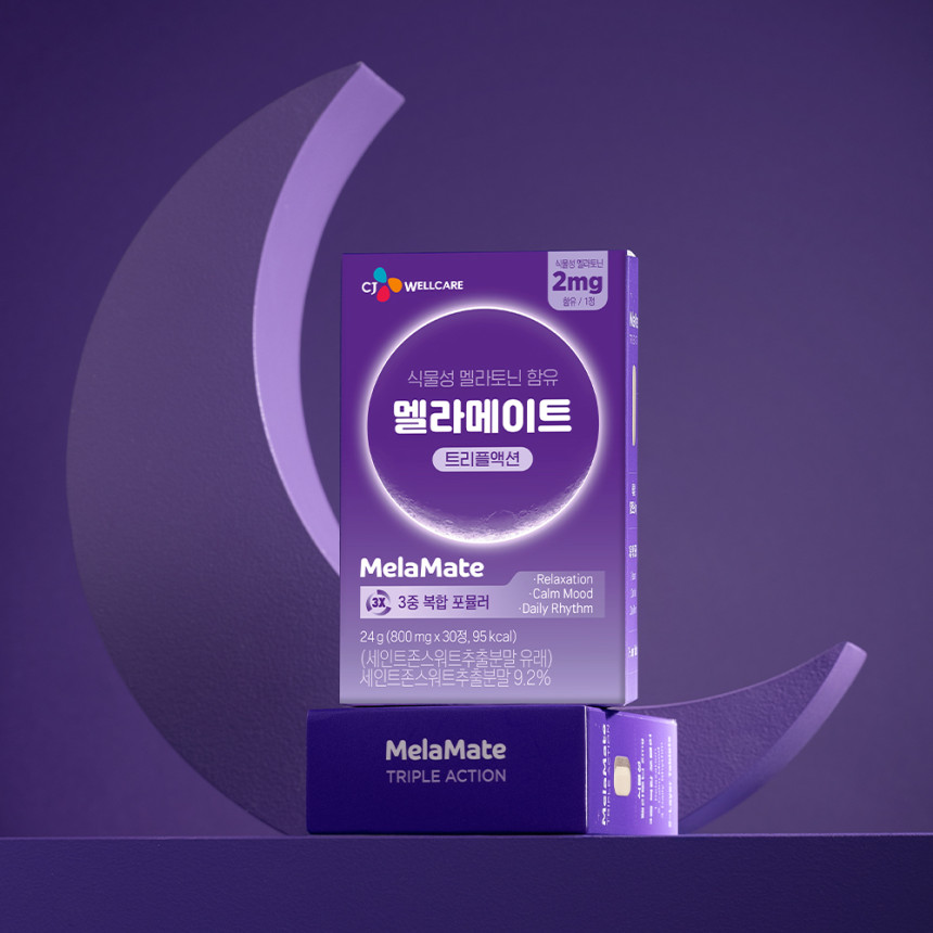CJ 멜라메이트 트리플액션 식물성 멜라토닌 2mg 30정, 3개
