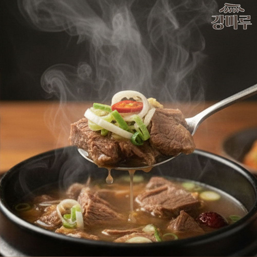 강마루 뼈없는 순살 왕 갈비탕 소고기국밥 700g, 3팩 - 상품 이미지