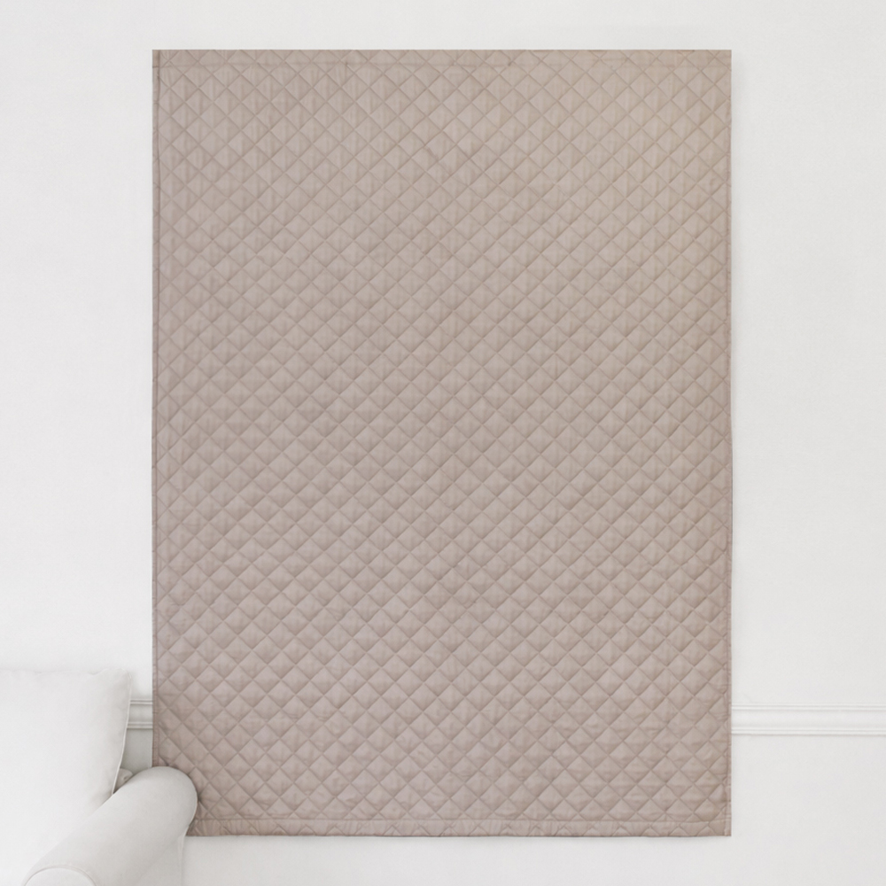 누빔 퀼팅 암막 커튼 벨크로형 아이보리, 100X120cm