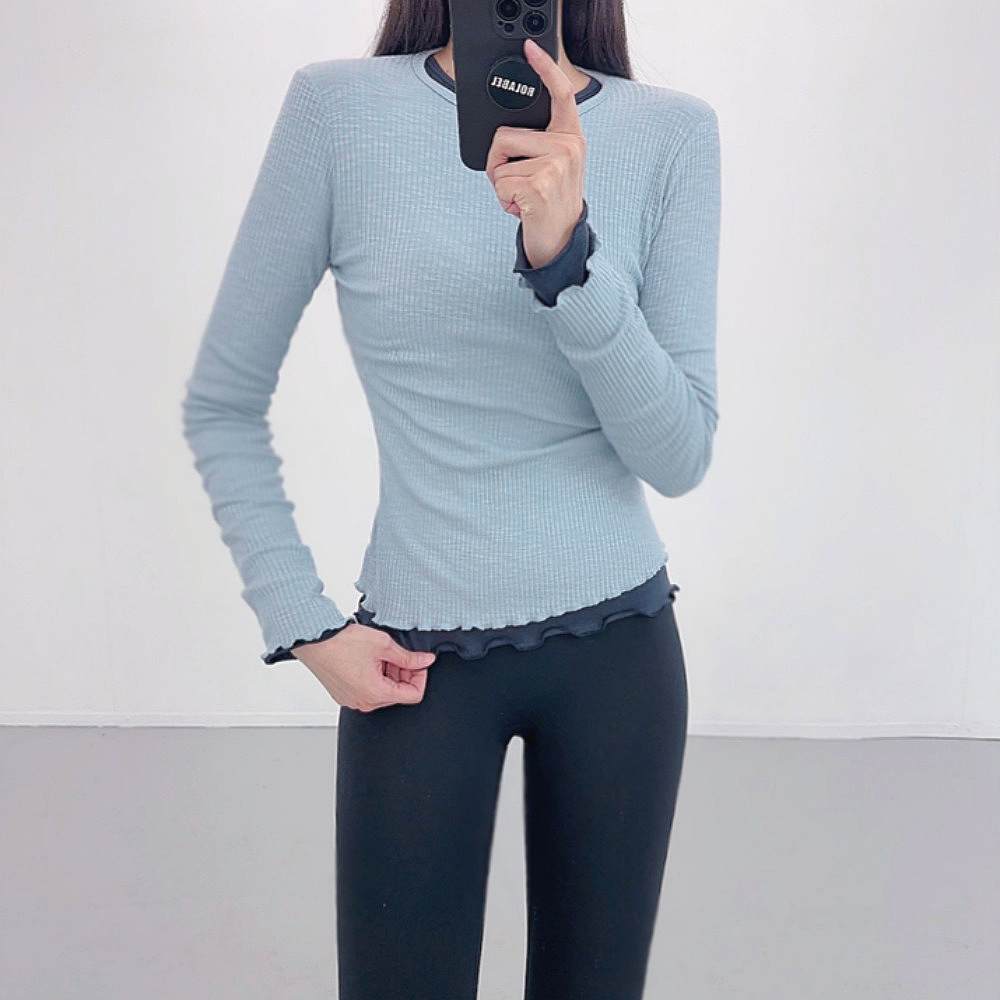 디본 여성 요가복 긴팔 상의 필라테스복 커버업 필라테스옷 요가 필라테스운동복 티셔츠 - 상품 이미지