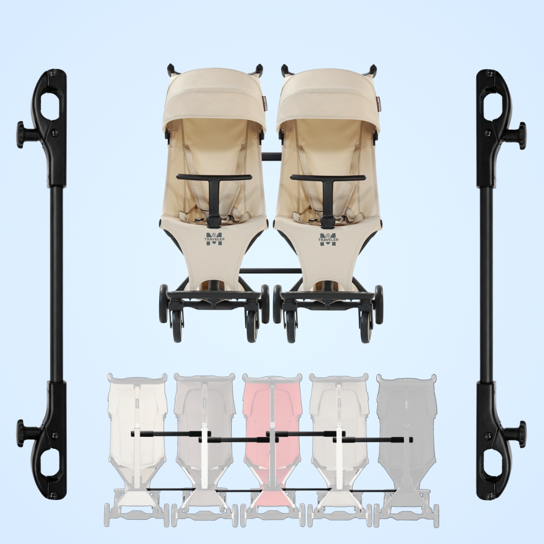 [누비앤타보] NUVY 트래블러M 쌍둥이 연결용 커넥터 다둥이 휴대용 유모차 트라이크