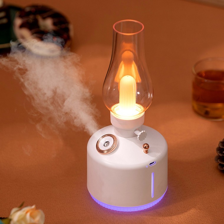 라이프 USB 무드등 무선 미니가습기 충전식 탁상용가습기 책상가습기 (280ml) (화이트)