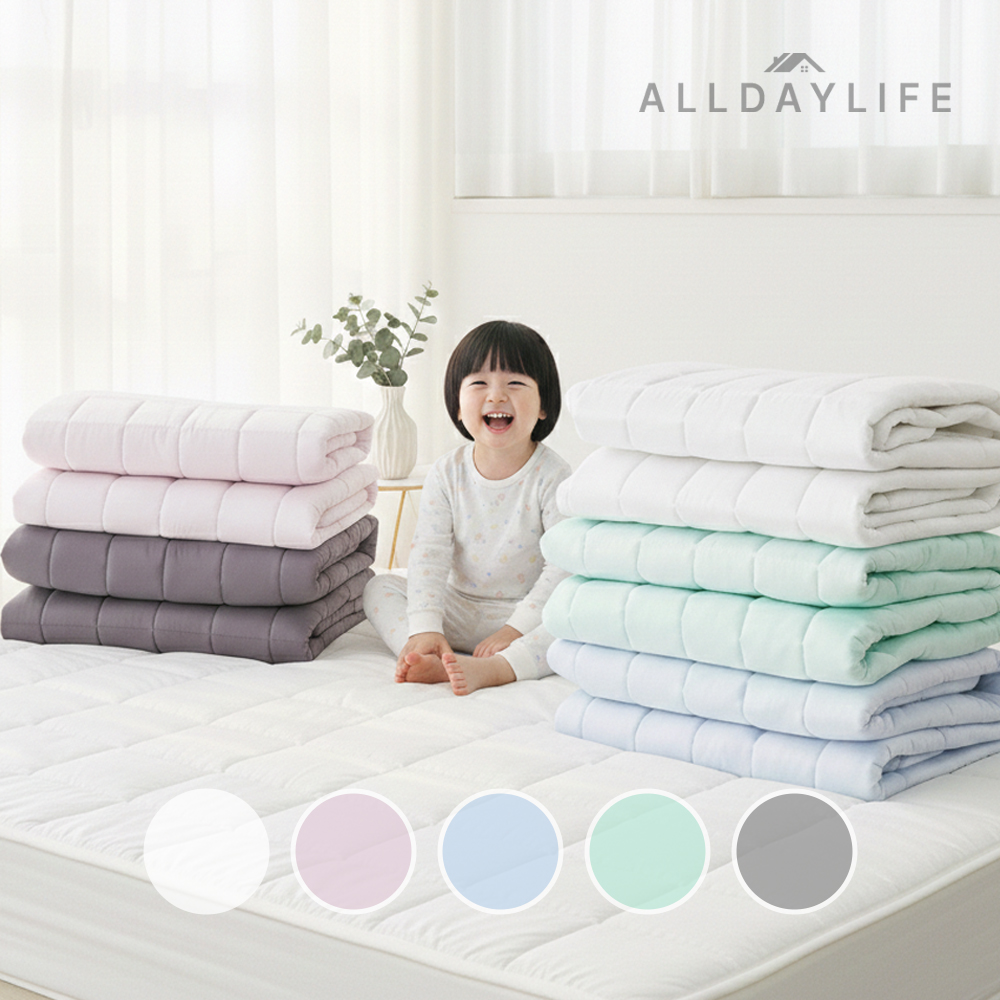 국내생산 60수 고정밴드 알러지케어 순면 침대 이불 매트리스 미끄럼방지 패드 퀸Q