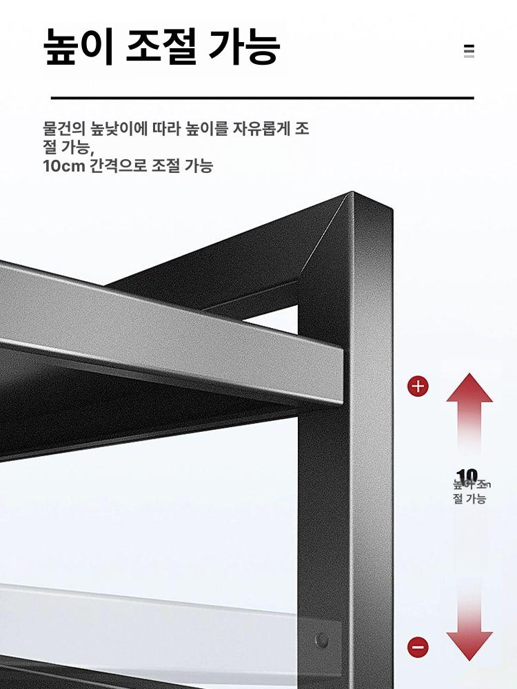 모니터 받침대 모니암 브라켓 수직 거치대 이동식 철제 블랙 이층 - 상세 이미지 5