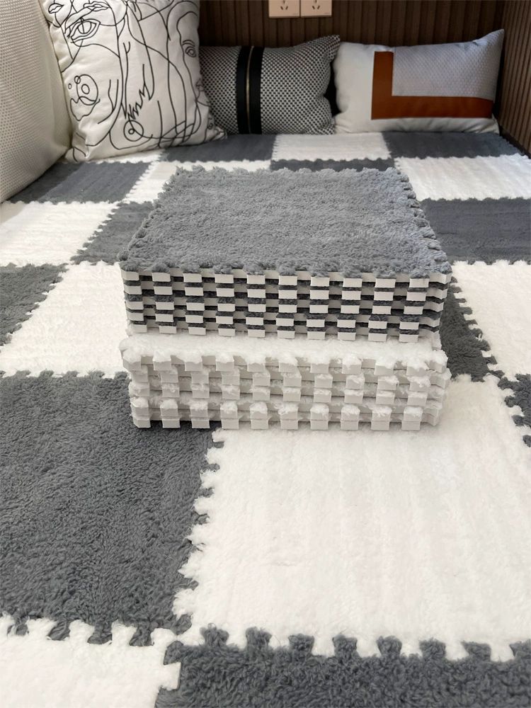 퍼즐털매트 겨울러그 층간소음매트 화이트 5장+그레이 5장 30 x 30x0.6cm 표준 - 상품 이미지