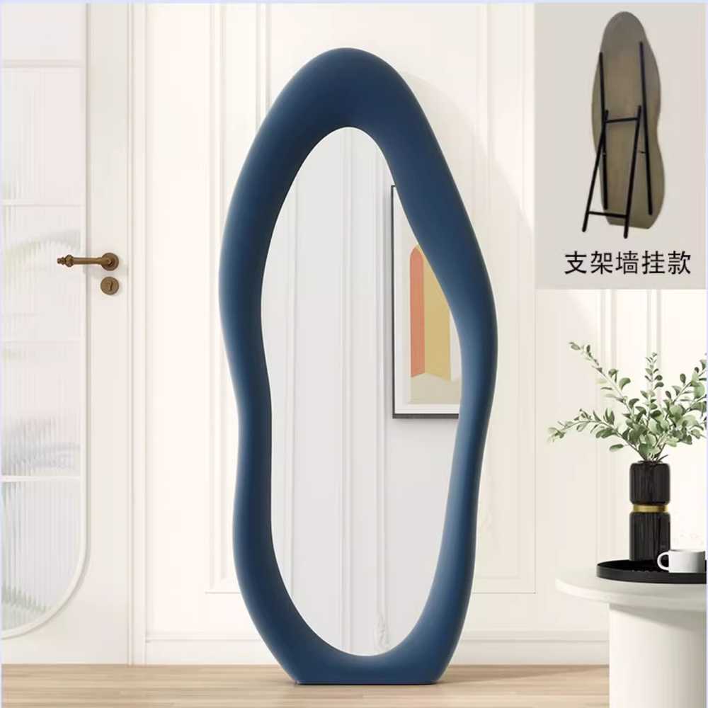 벨벳 전신 거울 컬러 미용실 대형 비정형 드레스룸 화이트 50x150cm 벽걸이형 이미지 8