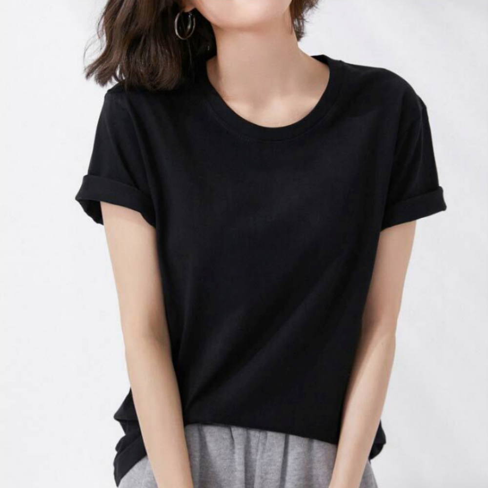 면 30수 무지 반팔티 데일리 이너 티셔츠 라운드넥 순면 남자 흰티 흰색 검정 블랙 - 상세 이미지 2