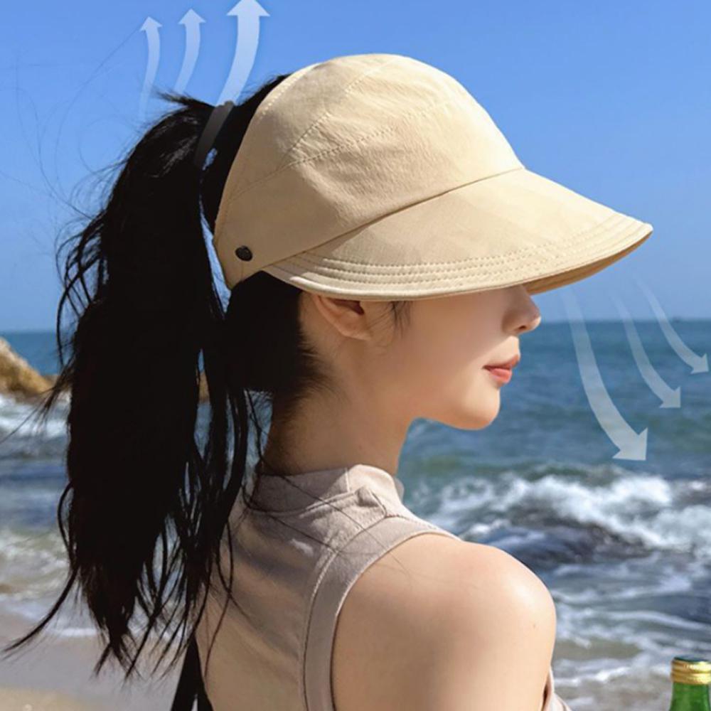 여성 포니테일 캡 모자 캐주얼 똥머리 와이드 볼캡 야구 햇빛가리개 - 상세 이미지 2