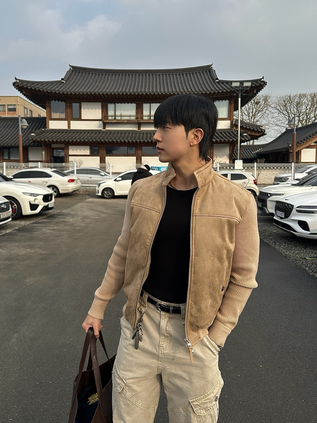 스웨이드점퍼 스웨이드니트패딩 블루종 - 상세 이미지 4