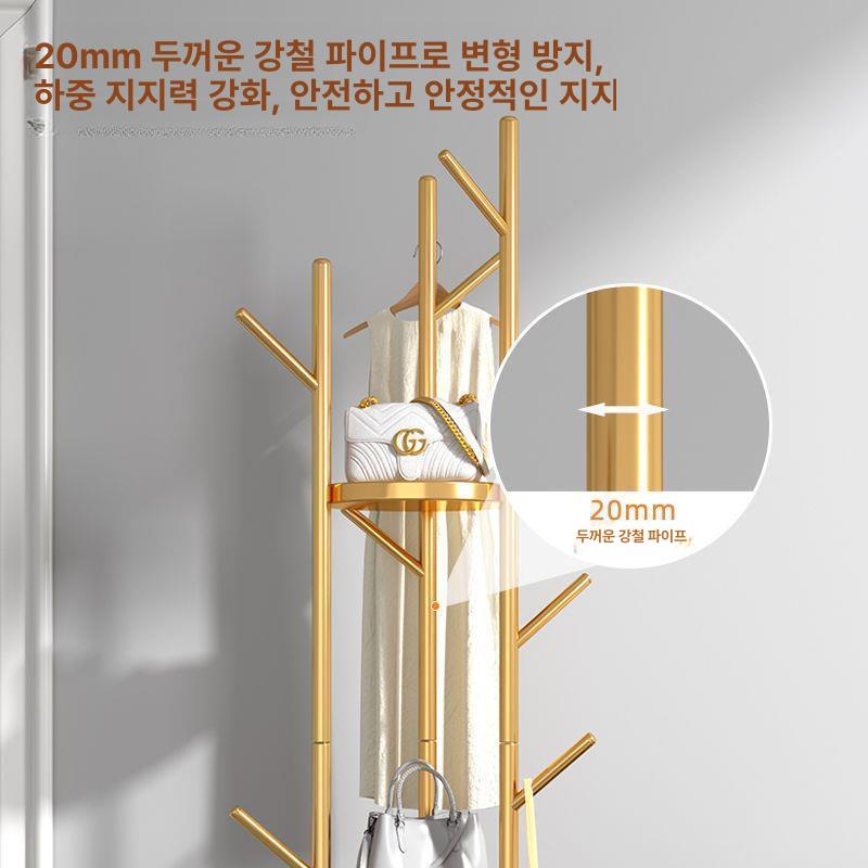 가방걸이 스탠드 부티크 진열대 책가방걸이 거치대 책상용 1단3봉모델 라이트럭셔리골드+블랙 베이스 - 상세 이미지 4