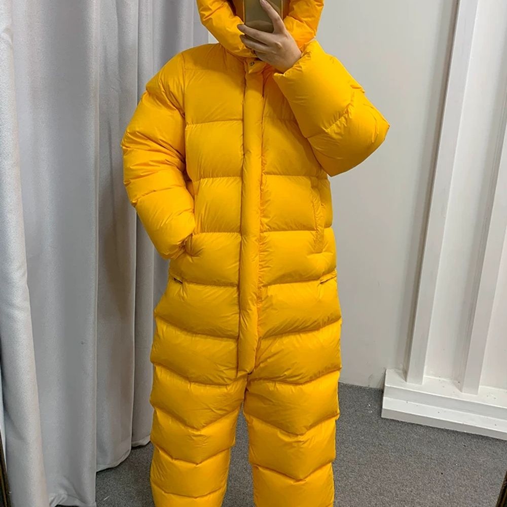 곰돌이전신패딩 침낭패딩 오리털 A. 노란색, A. S 키 5563cm 정도 - 상세 이미지 2