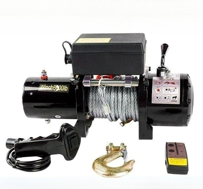 전기 호이스트 자동차 인양기 12v 윈치 12V 전동 12v 6000lb 핸들+리모컨 - 상품 이미지