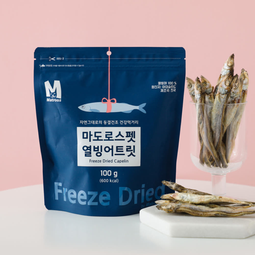 마도로스 펫 마도로스펫 열빙어트릿 100g 동결건조간식
