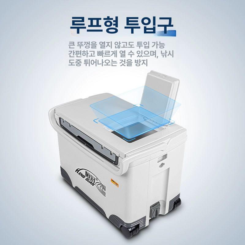 낚시용 아이스박스 해동 쿨러 보냉 이동형 손잡이 대형 사각 박스 포함 36L 소형 선물 - 상세 이미지 3