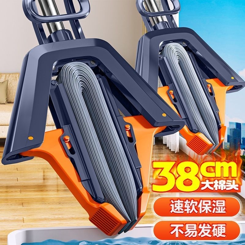 원터치 밀대걸레 극세사 물청소 가정 업소 펄프 장비 기름 패드 흡수 도구 28cm 솜 1개+밀폐 탈수+스틸 손잡이 - 상세 이미지 5