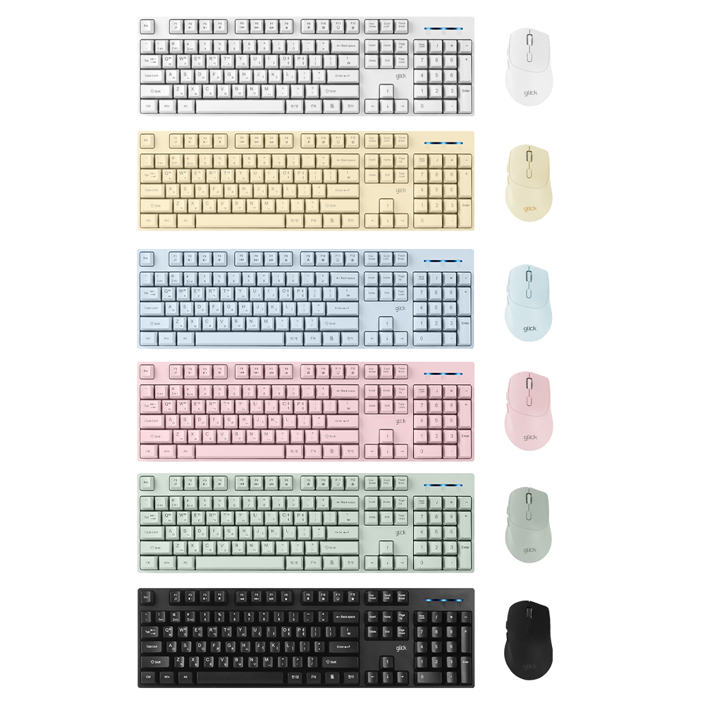 지클릭커 오피스프로 WMK630 스탠다드M 무선 블루투스 키보드 마우스 세트 그린 - 상세 이미지 2