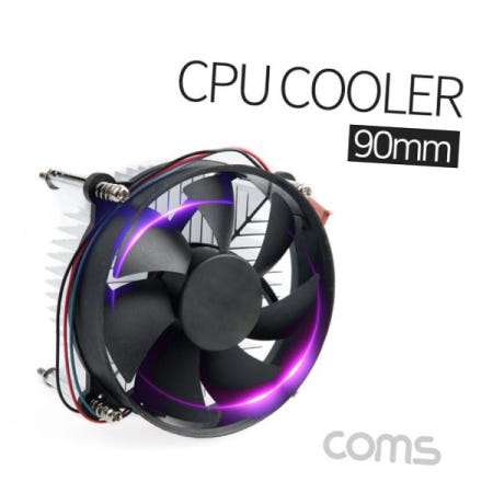 저소음 Coms 쿨러 CPU 인텔 소켓용 90mm