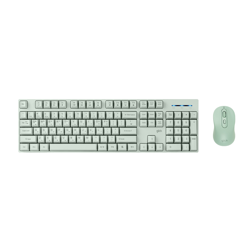 지클릭커 오피스프로 WMK625 스탠다드M 무선 블루투스 키보드 마우스 세트 그린 - 상품 이미지