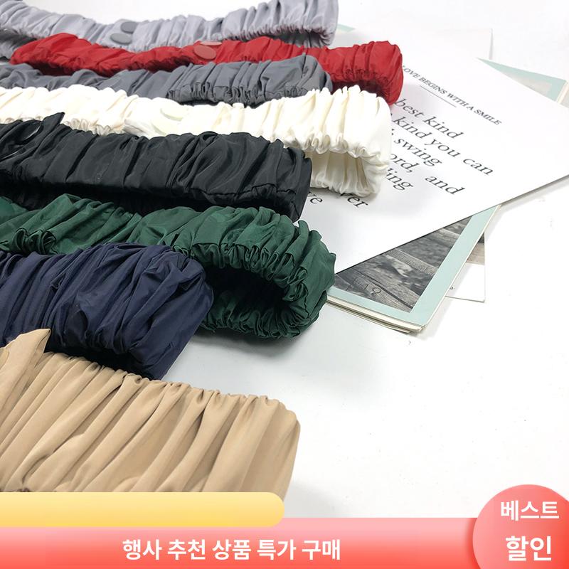 버튼 셔링 주름 와이드 밴딩 패딩 스판벨트 15컬러 화이트 68cm - 상세 이미지 3