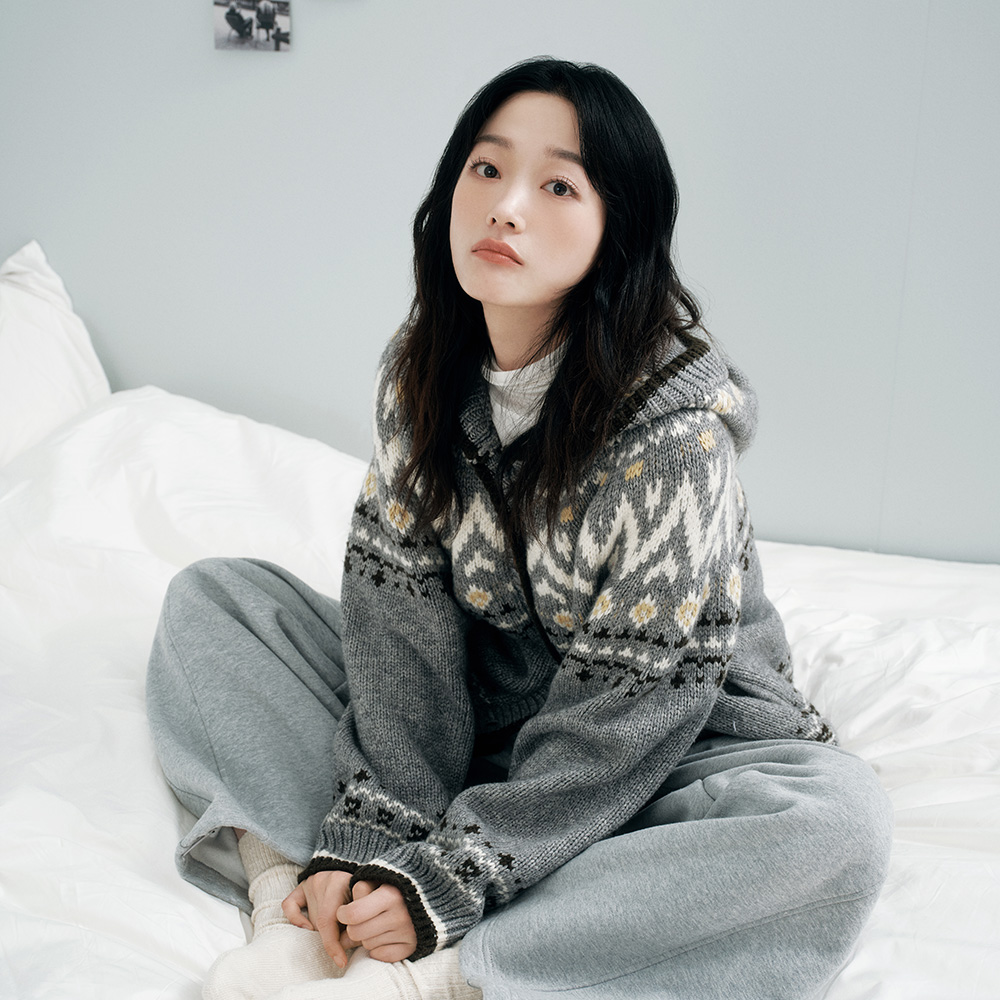 [N배송][쥬시쥬디] 울혼방노르딕후드가디건 JZKT724B 제품 이미지