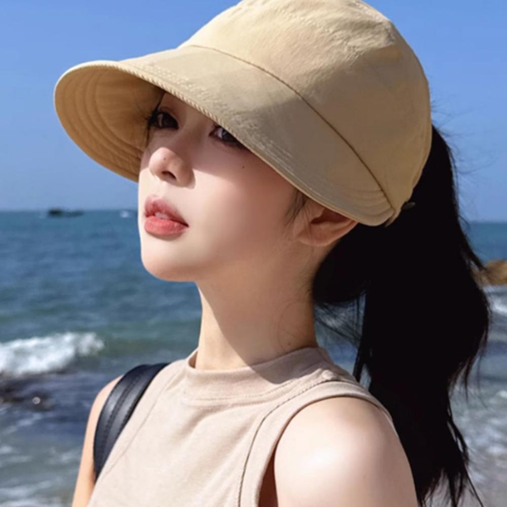 여성 포니테일 캡 모자 캐주얼 똥머리 와이드 볼캡 야구 햇빛가리개 - 상세 이미지 4