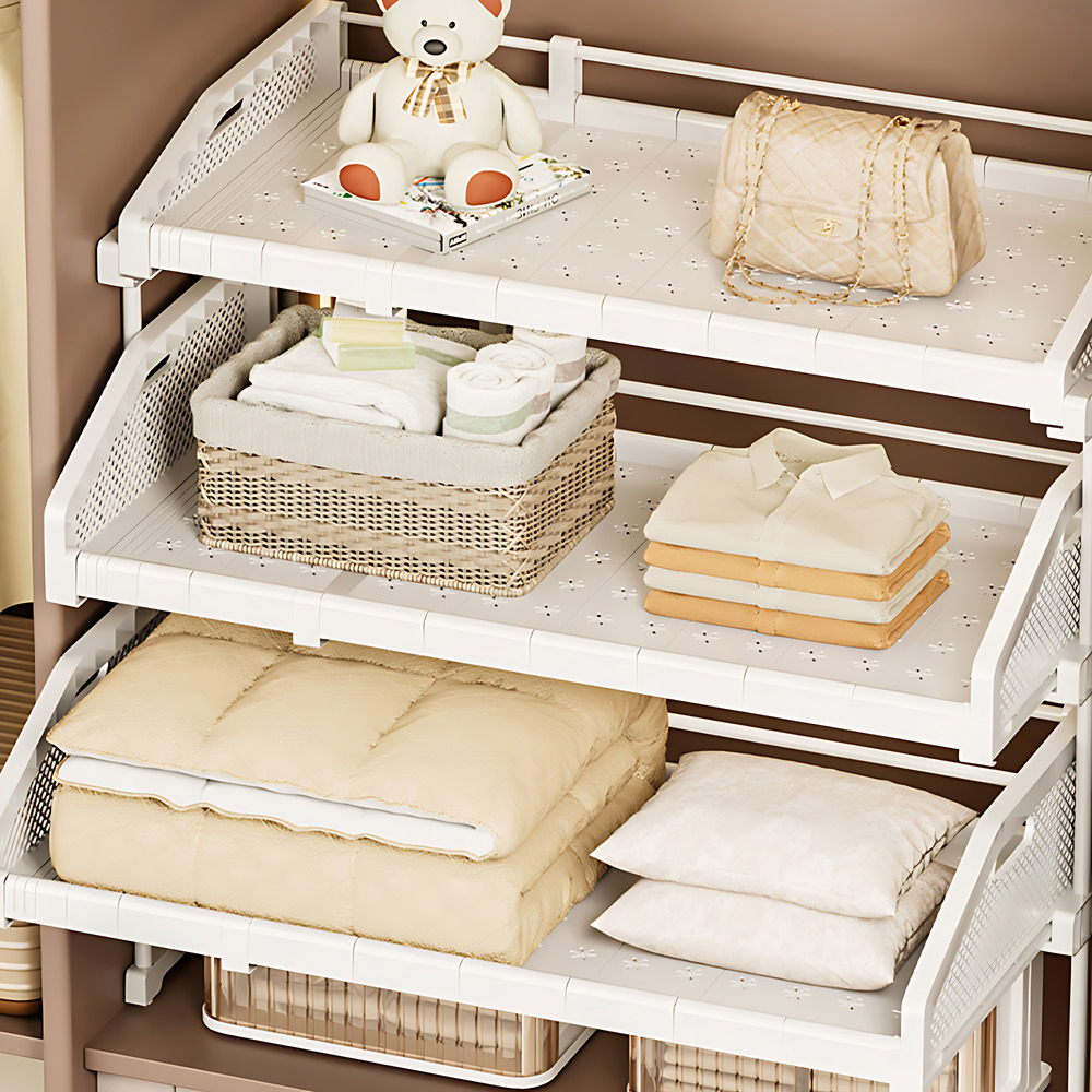 적층형 옷장 수납 슬라이딩 옷정리트레이 선반 옷정리함 티셔츠 니트 정리함 리빙박스 제품 이미지