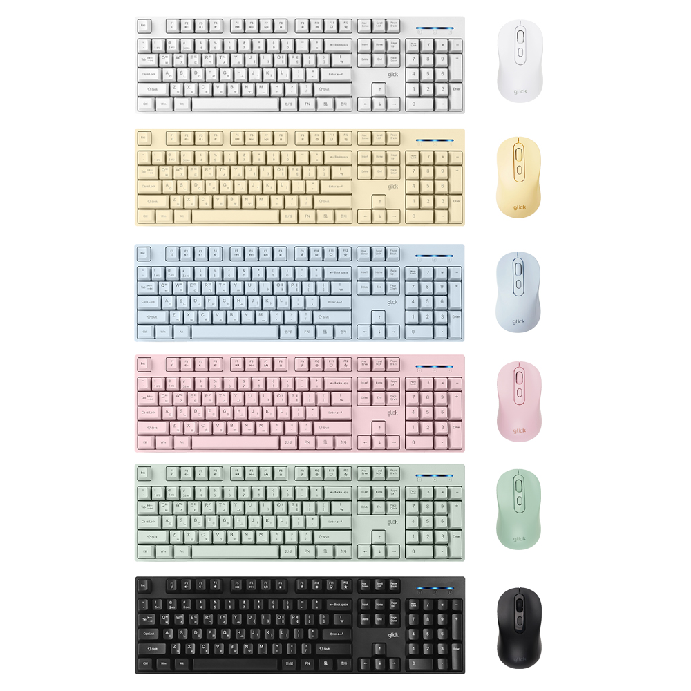 지클릭커 오피스프로 WMK625 스탠다드M 무선 블루투스 키보드 마우스 세트 그린 - 상세 이미지 2