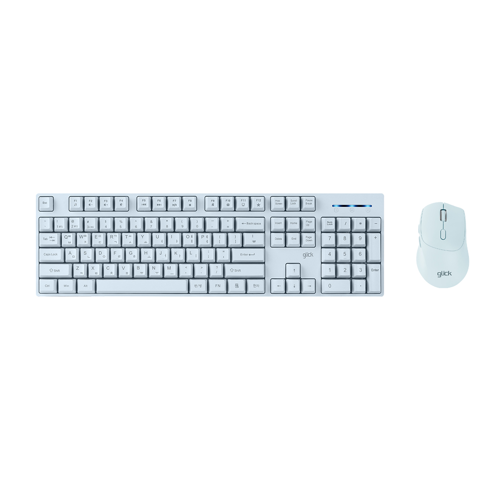 지클릭커 오피스프로 WMK630 스탠다드M 무선 블루투스 키보드 마우스 세트 스카이블루 - 상품 이미지